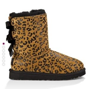 UGG Australia leopard print Bailey bows big girls